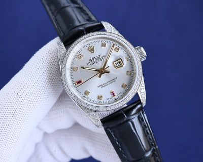 Rolex Datejust Japan NH05 Movement 316L Steel Diamond Bezel White Gold Case Women 32mm Watch